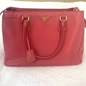 Prada Pink Saffiano Leather Shoulder Bag